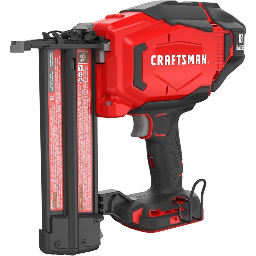 imageCRAFTSMAN V20 Brad Nailer 18GA Cordless Bare Tool Only CMCN618B