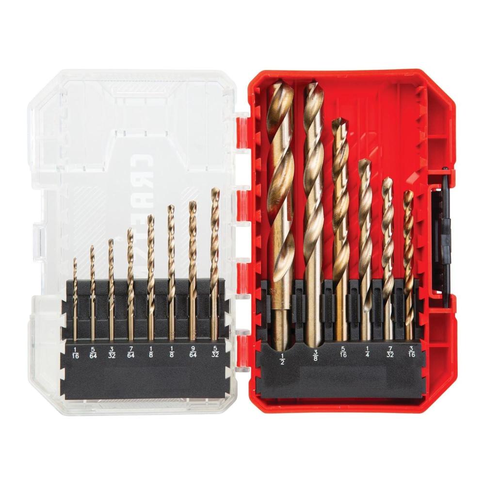 imageCRAFTSMAN 14Piece Gold Oxide Drill Bit Set for Wood Plastic or Metal CMAM22141 Count Pack of 1