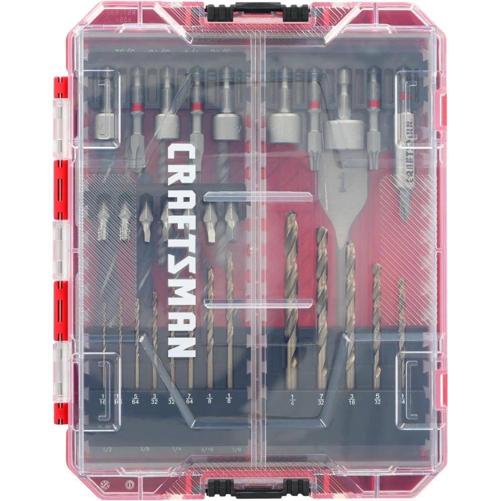 imageCRAFTSMAN Drill Bit Set 60 Pieces Impact Driver and Screwdriver Bit Set  Includes Nut Drivers CMAF12601075 x 116 x 687 inches