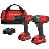 CRAFTSMAN V20 MAX Cordless Drill Driver and Impact Driver Set, Power Tool Set with 2 Batteries and Charger, LED Work Light, 2 Bits, Bag (CMCK200C2)(2-Tool Combo Kit Only)