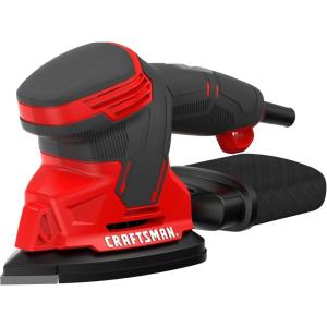 CRAFTSMAN Detail Sander, Corded Mouse Sander for Woodworking, Includes 2 Attachments, Sandpaper Sheets and Dust Bag (CMEW210)