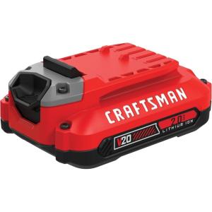 CRAFTSMAN V20 Lithium Ion Battery, 2.0-Amp Hour, 2 Pack (CMCB202-2)((1) 2.0AH Battery)