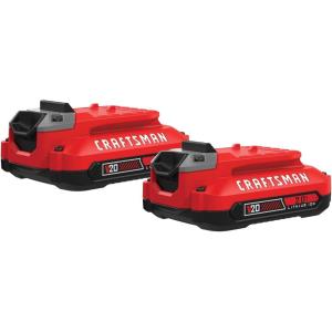 CRAFTSMAN V20 Lithium Ion Battery, 2.0-Amp Hour, 2 Pack (CMCB202-2)((2) 2.0 AH Batteries)