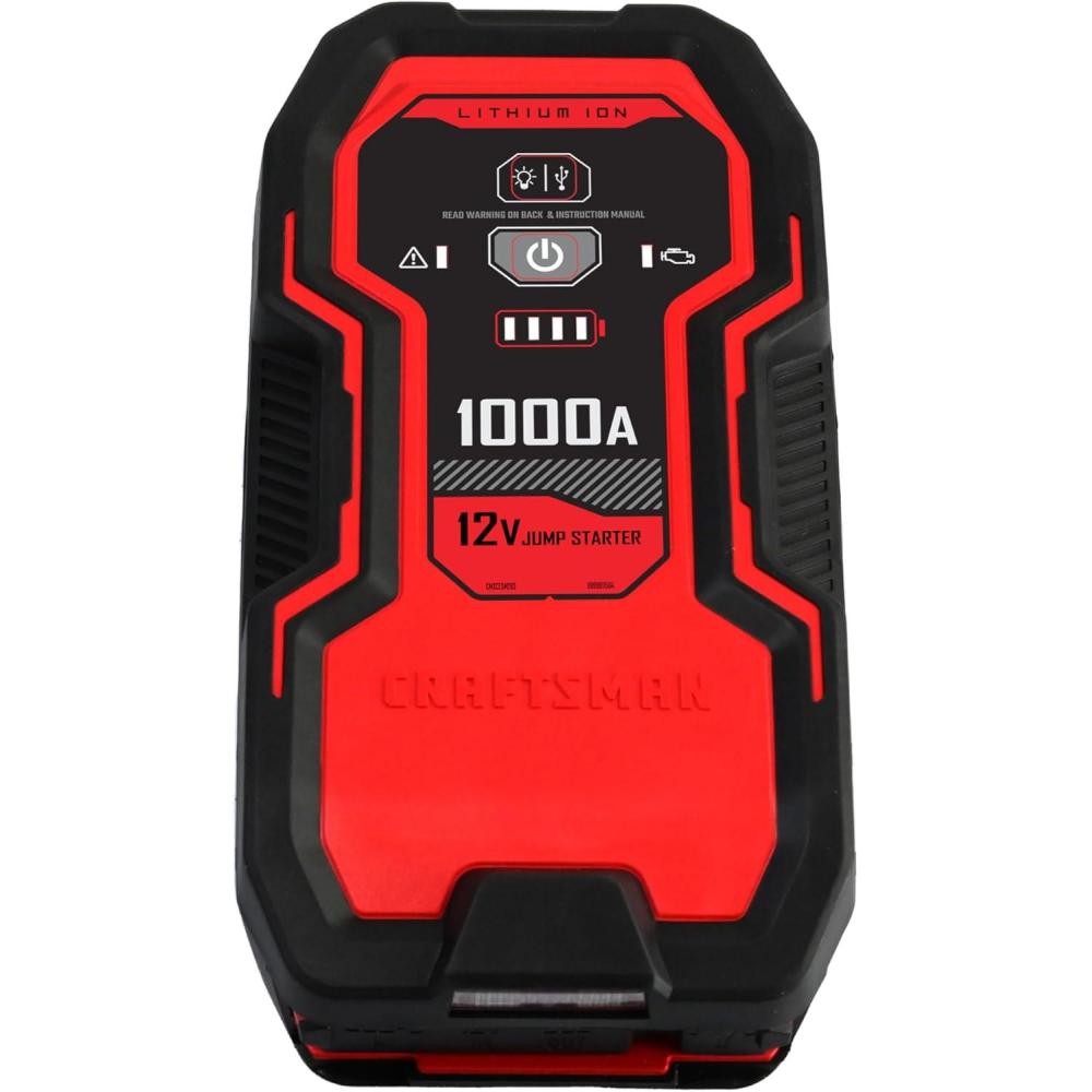 imageCRAFTSMAN 1500A Lithium Car Battery Jump Starter and Portable Power PackJump Box 3in1 Solution 24A USB Charging for 12V Power Sport Automotive and Marine Batteries CMXCESM2641000 Amp