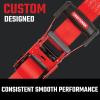 CRAFTSMAN CMXAZBS10000J Black/Red 2″ x 27′ Ratchet Tie Down Strap with Double J Hook – Heavyweight/Industrial Duty (10,000 lb Break Strength)(2″ x 27′)