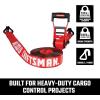 CRAFTSMAN CMXAZBS10000J Black/Red 2″ x 27′ Ratchet Tie Down Strap with Double J Hook – Heavyweight/Industrial Duty (10,000 lb Break Strength)(2″ x 27′)