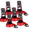 CRAFTSMAN CMXAZBS15004 Black/Red 1″ x 12′ Ratchet Tie Down Straps – Light/Mid-Weight Duty (1500 lb Break Strength), 4 Pack(6 Pack)