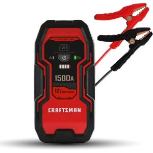 CRAFTSMAN 1500A Lithium Car Battery Jump Starter and Portable Power Pack/Jump Box, 3-in-1 Solution, 2.4A USB Charging, for 12V Power Sport, Automotive, and Marine Batteries, CMXCESM264(1500 Amp)