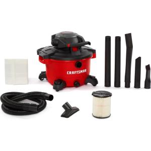 CRAFTSMAN CMXEVBE17606 12 Gallon 6.0 Peak HP Wet Dry Vac with Detachable Leaf Blower, Portable Shop Vacuum Wet and Dry with Filter, Dust Bag, Hose and Attachments for Garage, Outdoor Cleaning(12 Gallon 6.0 Peak HP)