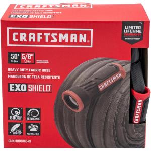 CRAFTSMAN ExoShield Heavy-Duty Fabric Hose – Industrial-Grade Lightweight Garden Hose 100 Feet x 5/8 Inch(50 Feet (Pack of 6))