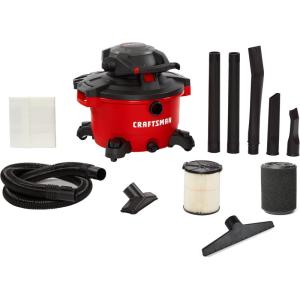 Craftsman CMXEVBE17606 12 Gallon 6 Peak HP Wet/Dry Vac with Detachable Leaf Blower, Portable Shop Vacuum with Attachments, Wet Filter and Wet Nozzle