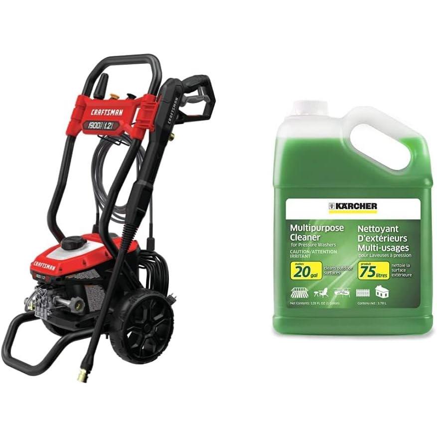 imageCRAFTSMAN Electric Pressure Washer Cold Water 1900 PSI 12GPM Corded CMEPW1900 amp Karcher Pressure Washer MultiPurpose Cleaning Soap Concentrate Outdoor Surfaces  1 Gallon