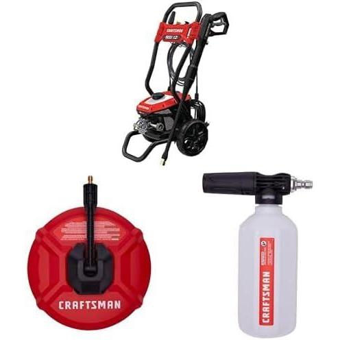 imageCRAFTSMAN Electric Pressure Washer Cold Water 1900 PSI 12GPM Corded CMEPW1900 with 12 in Surface Cleaner CMZPWSC100 and Pressure Washer Soap Applicator CMZPWHPSB200