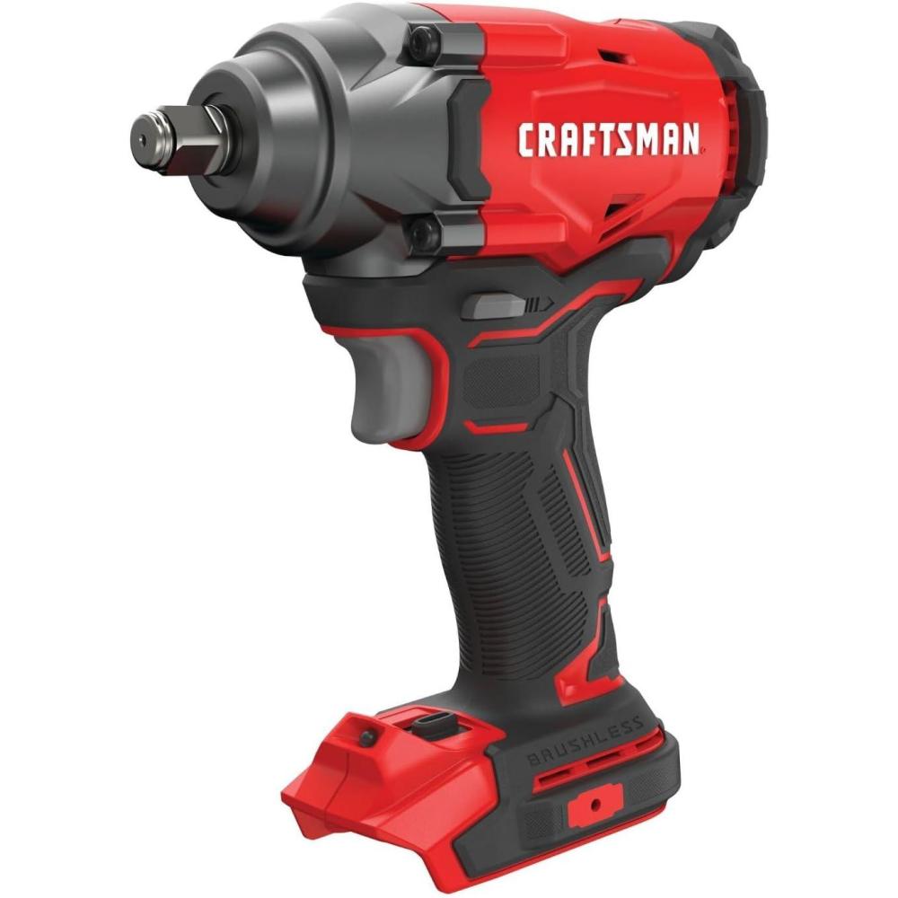 imageCRAFTSMAN V20 RP 12 inch Cordless Impact Wrench Kit Brushless 4Ah Battery and Charger Included CMCF900M1Brushless Impact Wrench Tool Only