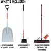 CRAFTSMAN CMXMKIT0080 3-Piece Heavy Duty Cleaning Tool Set with 10 in.All-Surface Wash,12 in. Scrubbing Deck Brush & 18 in. Push Broom, Brown(3-Piece Winter Clean-Up Pack)