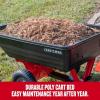 Craftsman CMXGZBF7124489 350 lb Load Capacity, Tow Behind Poly Dump/Swivel Cart, 10 CU FT Capacity; Lawn & Garden Cart/Trailer for Lawn Mowers, Easy to Use Hand Dumping Mechanism(CART_)