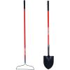 Craftsman 2-Piece Garden Tool Set with Digging Shovel and Bow Rake, Fiberglass Handles, Cushion Grips, for Landscaping, Gardening & Construction