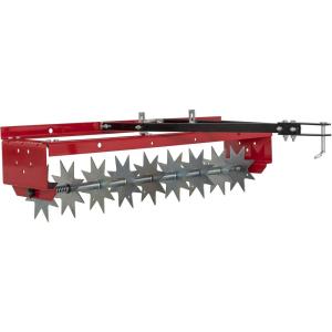 CRAFTSMAN (CMXGZBF7124336), 36-Inch Tow Spike Tow Behind Spike Aerator for Aerating Lawns; 9 Galvanized Steel Spike Disks, 90lbs Capacity Weight Tray for Better Aeration, Universal Hitch, Red