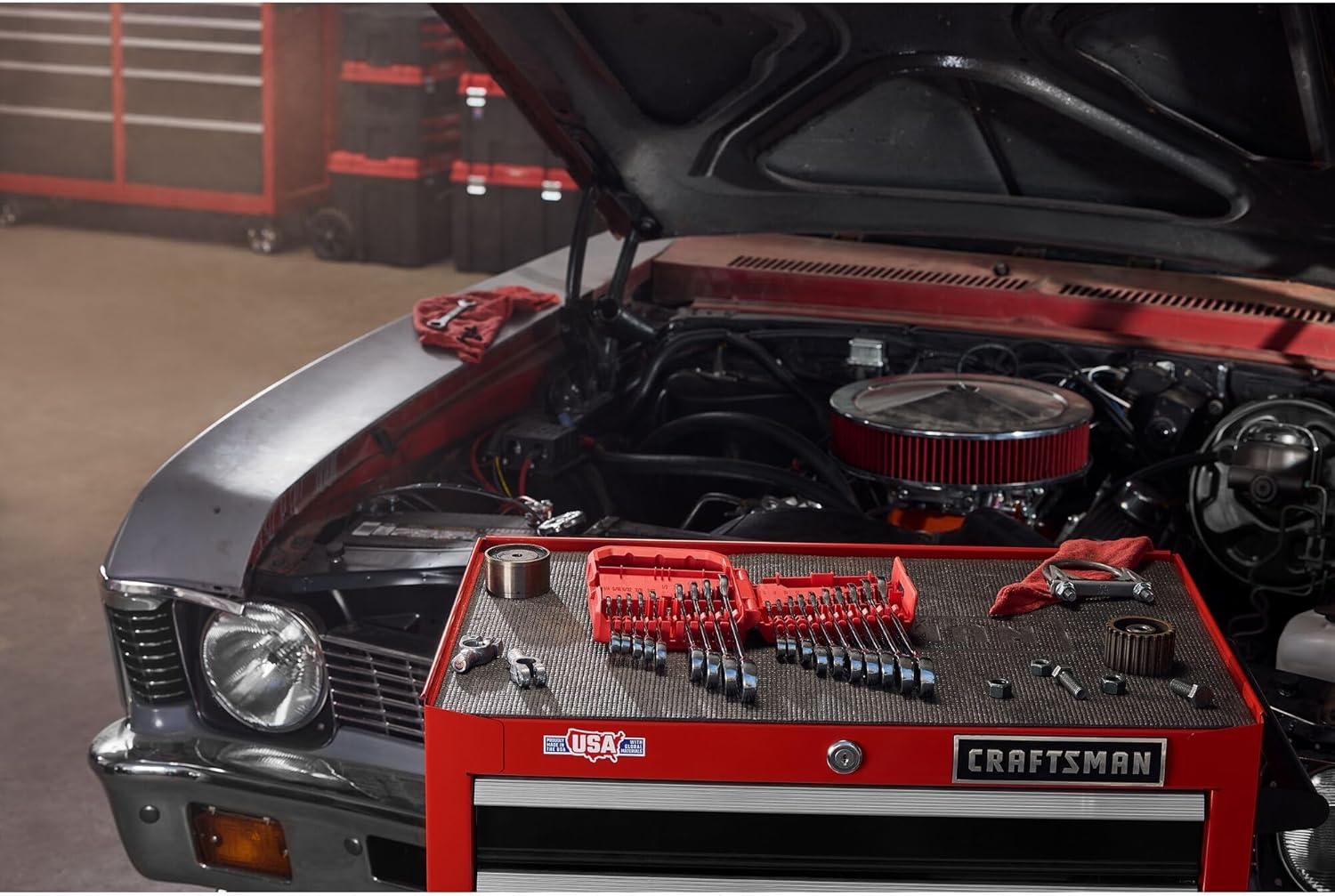 imageCRAFTSMAN 20 Piece Ratcheting Combination Wrench Set SAEMetric CMMT87220