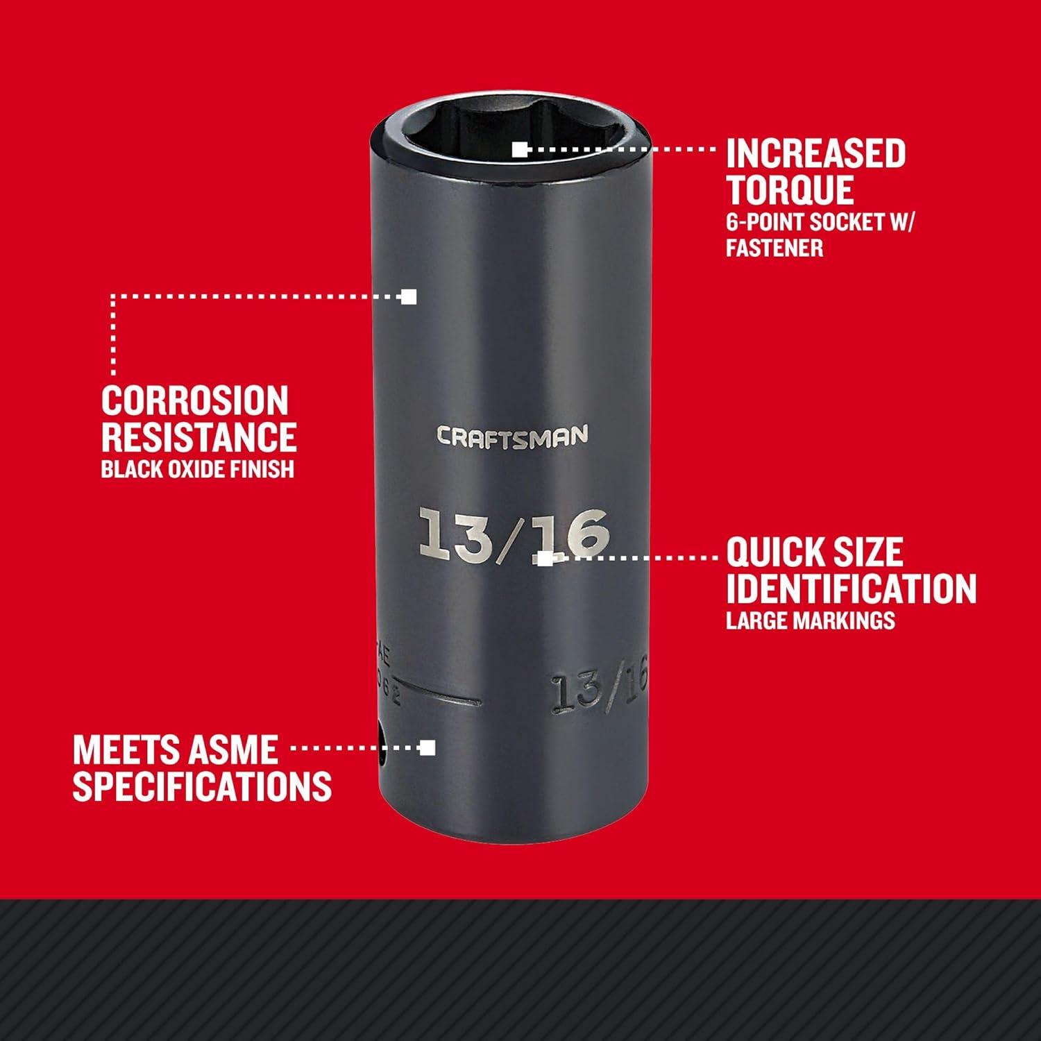 imageCRAFTSMAN Deep Impact Socket SAE 12Inch Drive 34Inch CMMT160611316