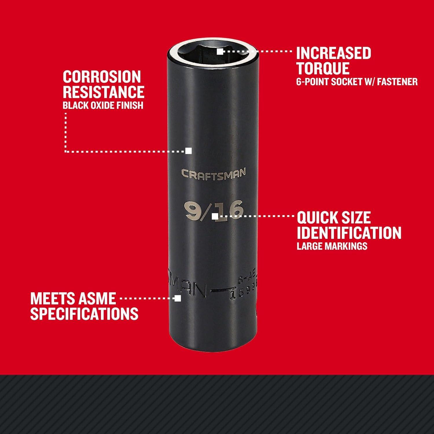 imageCRAFTSMAN Deep Impact Socket SAE 12Inch Drive 34Inch CMMT16061916