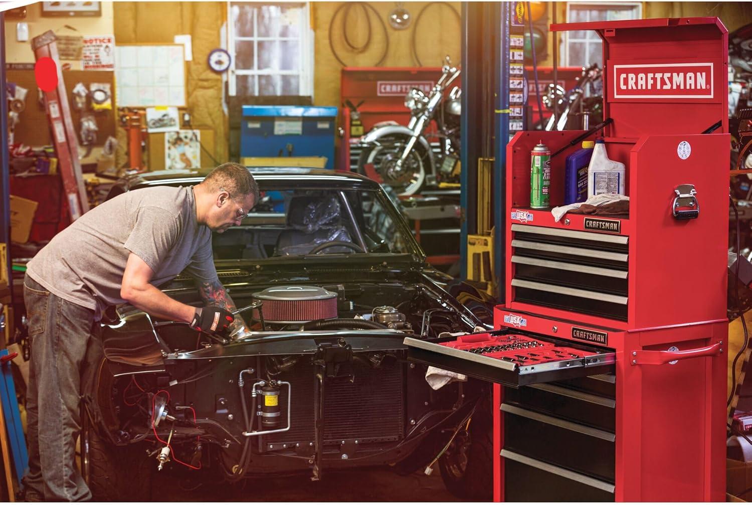 imageCRAFTSMAN Mechanics Tool Set 14 amp 38 Drive SAEMetric 81 Piece CMMT82335L81 Piece Set