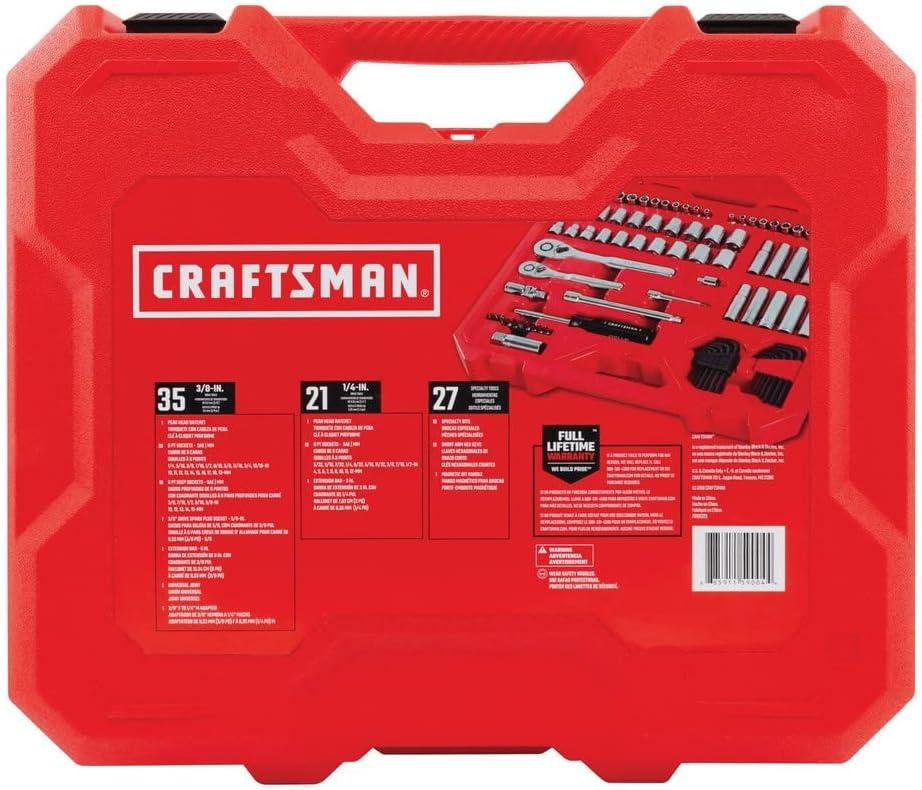 imageCRAFTSMAN Mechanics Tool Set 83 Piece Hand Tool and Socket Set SAEMetric CMMT1212183 Piece Set
