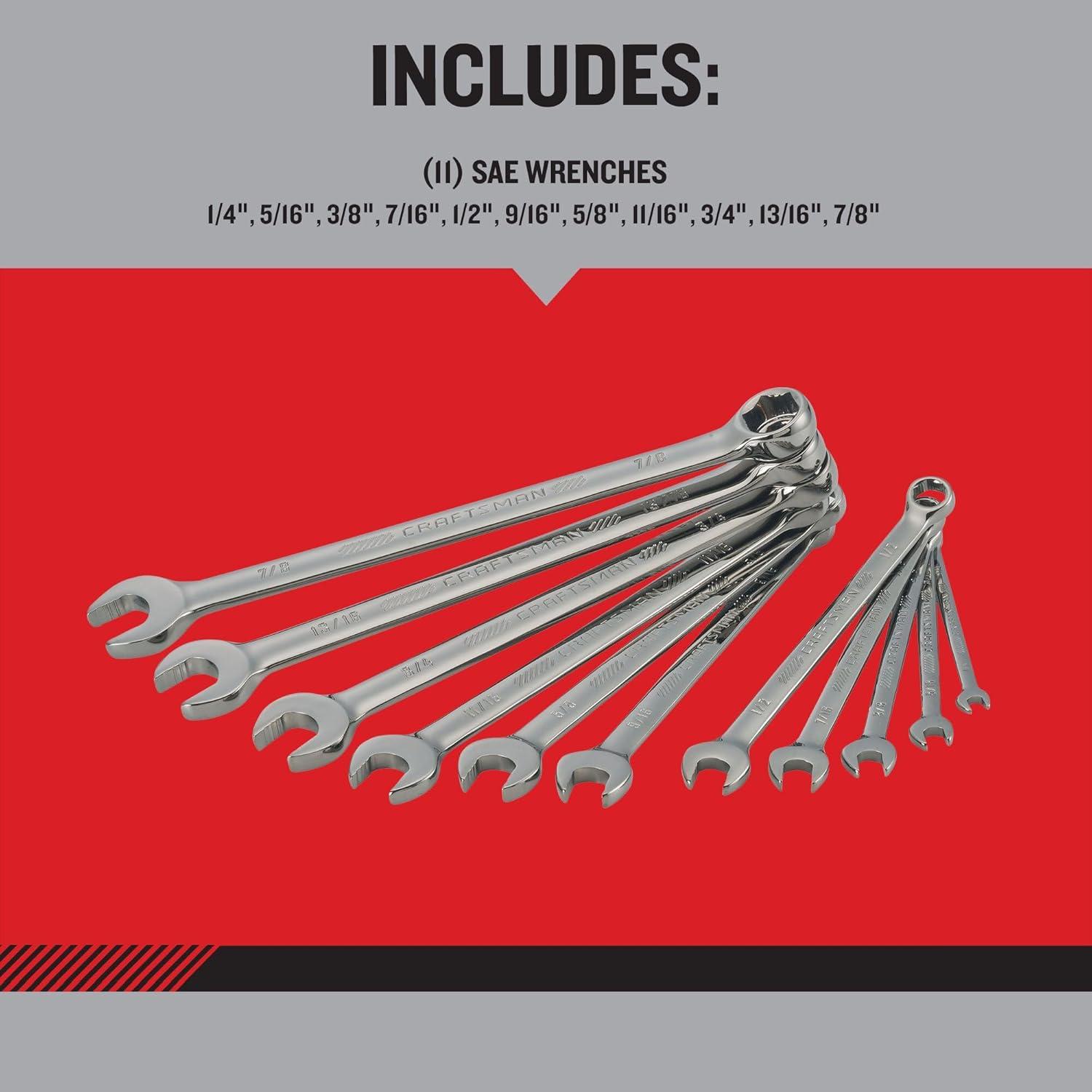 imageCRAFTSMAN OVERDRIVE 11Piece Standard SAE Wrench Set CMMT87711