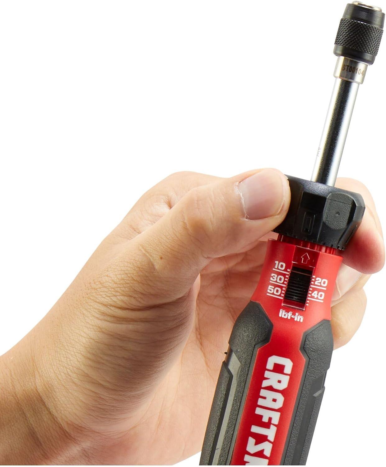 imageCRAFTSMAN Torque Screwdriver Set with Storage 1 Phillips Slotted Hex Torx and Square Screwdriving Bits 29 Piece CMHT68130One Size Pack of 4