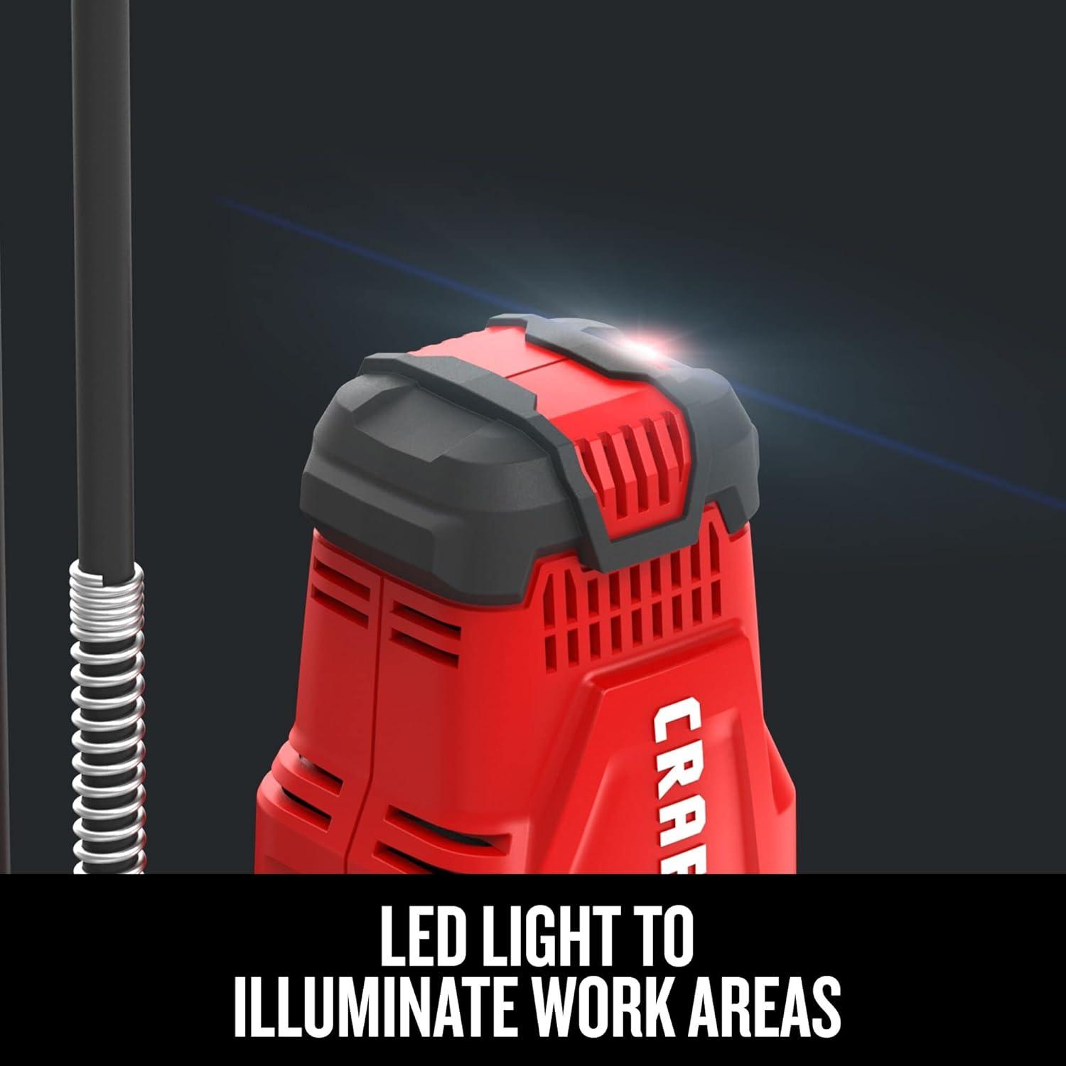 imageCRAFTSMAN V20 Grease Gun Kit Electric Grease Gun Cordless 40 Hose 10000 Max PSI LED Light Battery and Charger Included CMCGG001D1Kit with Battery