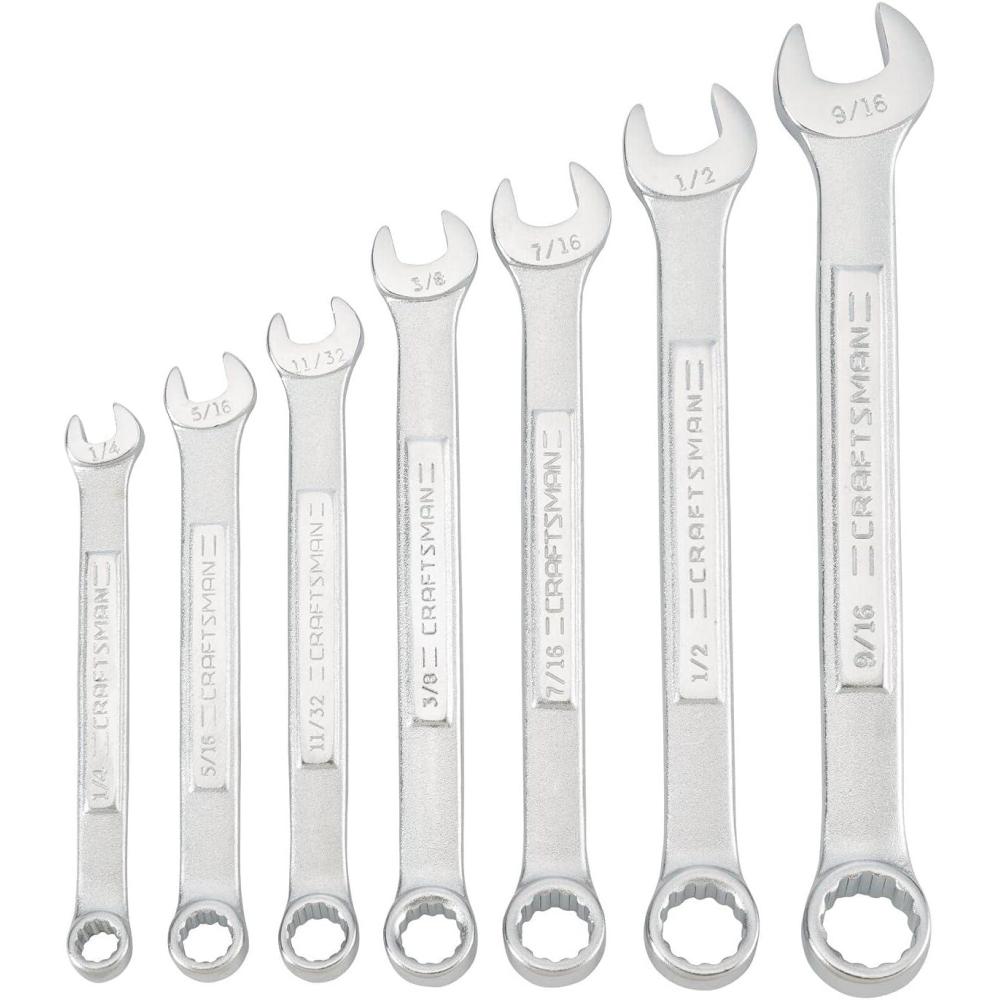 imageCRAFTSMAN SAE Wrench Set 7Piece Includes Tool Pouch CMMT21085SAE Wrench Set