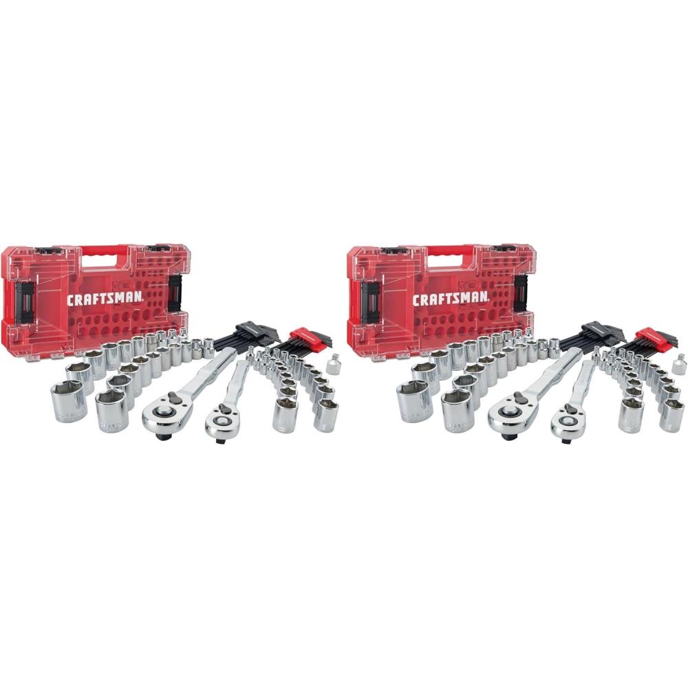 imageCRAFTSMAN Versastack Mechanics Tool Set 14 and 38 Inch Drive 71 Piece CMMT45171Pack of 2