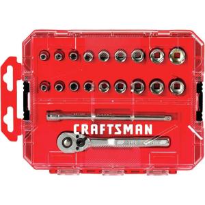 CRAFTSMAN Mechanics Tool Set, 1/4 Inch Drive, 20 Piece (CMMT12108)(20 Piece Set)