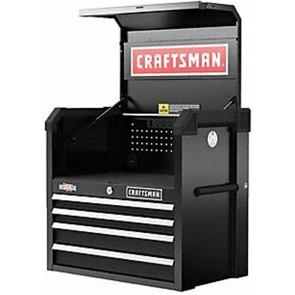 imageCRAFTSMAN S2000 26IN 4DRAWER CHEST WLIGHT amp DIVIDE CMST32642BKNew Black