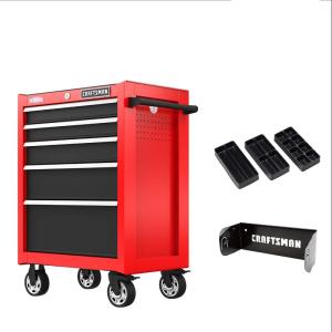 CRAFTSMAN Rolling Tool Chest, 26-inch, 5-Drawer, Workshop Tool Storage with Wheels (CMST32752RB)(New (Red))