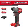 CRAFTSMAN V20 Cordless Brushless Impact Driver Set, 1/4 Impact Driver, Includes 2 Batteries and Charger (CMCF830D2)