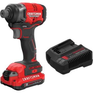 CRAFTSMAN V20 1/4 Inch Cordless Impact Driver Kit with Battery and Charger (CMCF813C1)