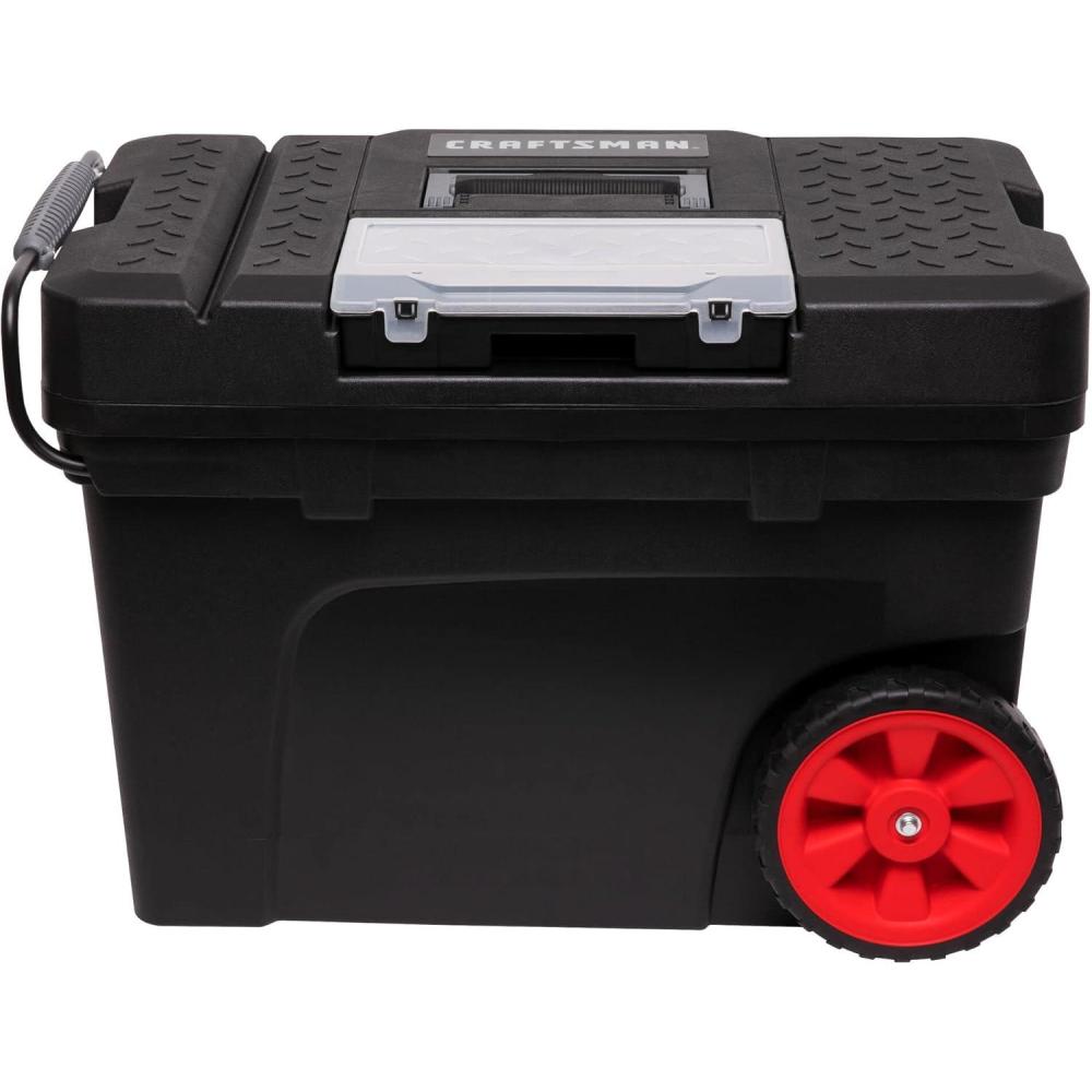 imageCRAFTSMAN 29in Rolling Tool Box with Wheels Black Plastic Lockable CMST2480017 gallon Tool Box