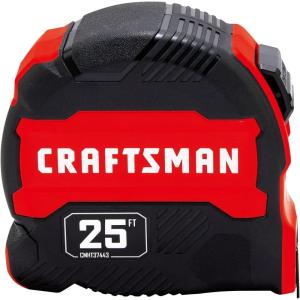 CRAFTSMAN 25-Ft Tape Measure with Fraction Marketing, Retractable, Manual-Locking Blade (CMHT37443S)(7.6 m)