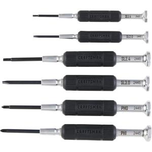 CRAFTSMAN 6 Piece Precision Screwdriver Set, Mini Screwdriver Set for Watch Jewelry Eyeglass Computer Repair (CMHT68012)