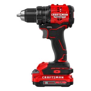 CRAFTSMAN V20 BRUSHLESS RP Compact Drill/Driver, Variable Speeed Trigger, Built In LED, Includes Battery and Charger (CMCD714D1)