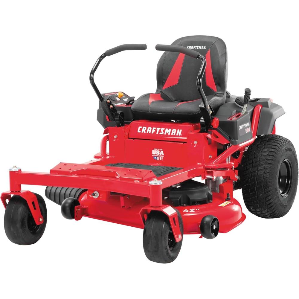 imageCraftsman 42 Gas ZeroTurn Riding Lawn Mower with 200 HP Kohler 7000 Series Engine Gas Lawn Tractor with Dual Hydrostatic Transmission RedBlack