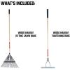 CRAFTSMAN 2-Piece Raking Set with Lawn & Thatching Rakes, Wood Handles with Cushion Grips, for Leaves, Dethatching, Dead Grass, Cultivating