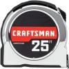 CRAFTSMAN Tape Measure, 25 ft, Retraction Control and Self-Lock, Solid Chrome Finish, Rubber Grip (CMHT37325S)(7.6 m)
