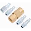 CRAFTSMAN 5-pc NPT Coupler/Plug Kit, Industrial Quick Connect, Steel and Brass, 1/4-in NPT Threads