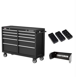CRAFTSMAN S2000 52″ Tool Chest, 10-Drawer Rolling Tool Storage Cabinet with Tray and Holder, Red (CMST352102RB)(New (Black))