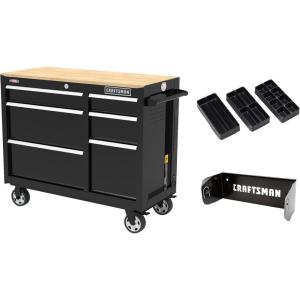 CRAFTSMAN Workbench, Tool Storage, 6-Drawers with Tray and Holder Set, 41-inch, Rolling (CMST34062RB)(New (Black))