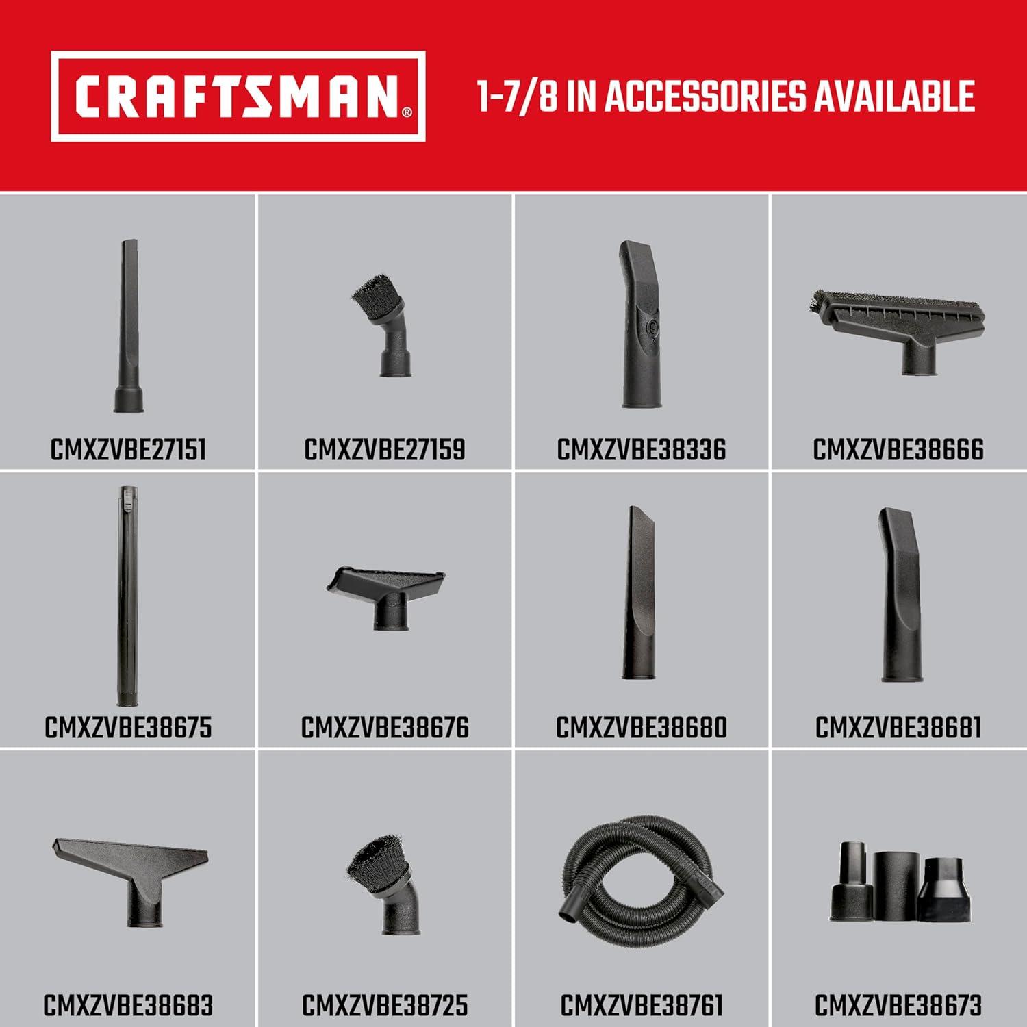 imageCRAFTSMAN CMXEVBE17590 9 Gallon 425 Peak HP Wet Dry Vac Portable Shop Vacuum Wet and Dry with Filter Dust Bag Hose and Attachments for Home Garage and Automotive Cleaning9 Gal 425 Peak HP w Dusting Brush