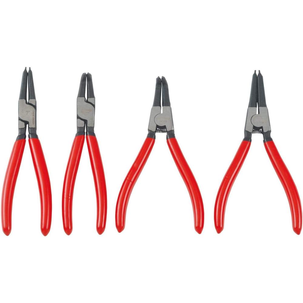 imageCRAFTSMAN Snap Ring Plier Set 4Pack 7 inch Straight and Curved Pliers Stainless Steel CMMT98339