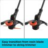 BLACK+DECKER 20V MAX Cordless Resin Blade and String Trimmer Kit with Battery and Charger Included (BCSTRB922H1)